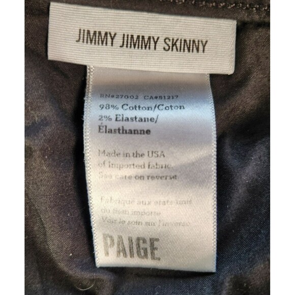 Paige Jimmy Jimmy Skinny Jeans Womens 26 Vintage Black Full Length - Picture 5 of 8